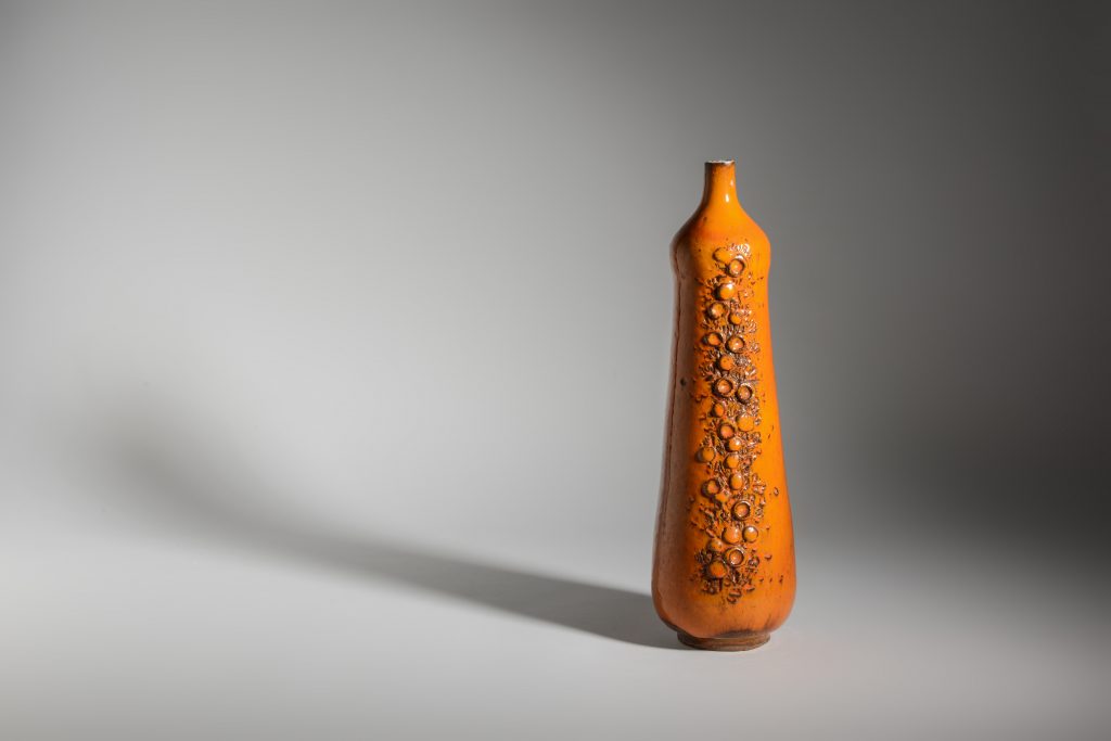 Hand-thrown vase by an unidentified designer c.1965. Perignem ceramic workshop, Beernem Belgium.